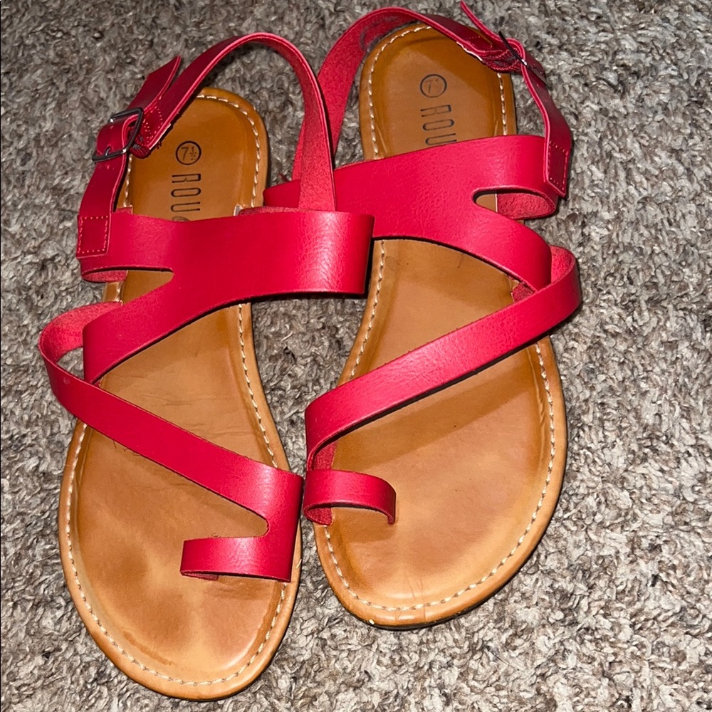 Rouge Helium Women’s Red Strappy Sandals
